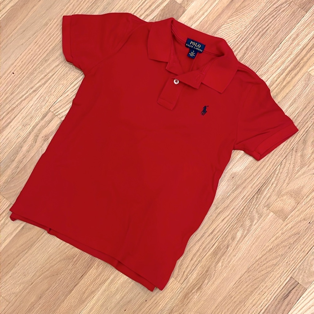 2/$20 Polo Ralph Lauren size 6 red cotton short-sleeved collared polo shirt.